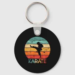 Kids Karate Martial Arts Grunge Motif A Little Boy Keychain