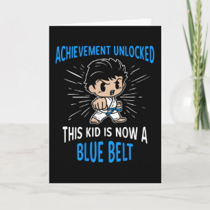 Kids Karate Student Blue Belt Award T Shirt Gift  Card