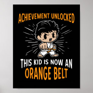 Kids Karate Student Orange Belt Award T Shirt Gift Poster