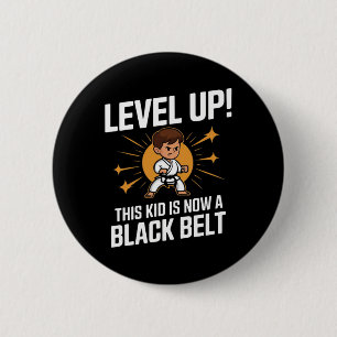Kids Karate Uniform Black Belt Award T Shirt Desig 2 Inch Round Button