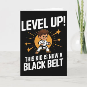 Kids Karate Uniform Black Belt Award T Shirt Desig Card