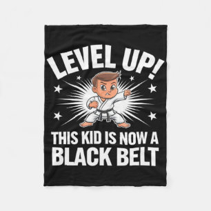 Kids Karate Uniform Black Belt Award T Shirt Desig Fleece Blanket