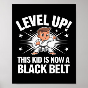 Kids Karate Uniform Black Belt Award T Shirt Desig Poster