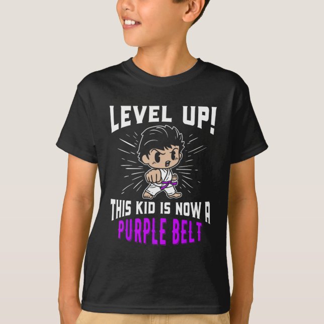 Kids Karate Uniform Purple Belt Award T Shirt Gift (Front)