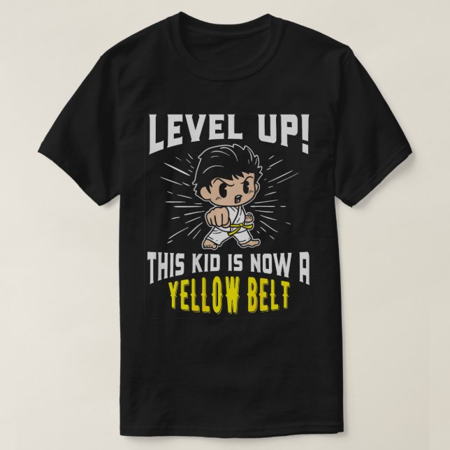 Kids Karate Uniform Yellow Belt Award  Gifts  T-Shirt (Design Front)