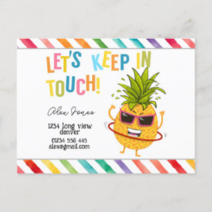 KIds keep in touch KIT Square Sticker Favor Tags Postcard
