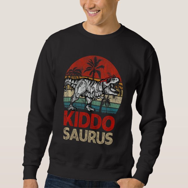 Kids Kiddosaurus Cool Kid Saurus Rex Dinosaur Fami Sweatshirt (Front)