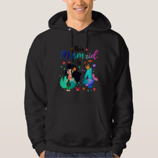 Kids Kids 4 Year Old Girl Birthday Swimming This M Hoodie