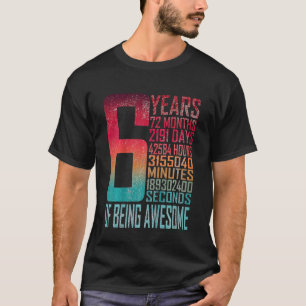 Kids Kids 6th Birthday 6 Years Old 72 Months Vinta T-Shirt