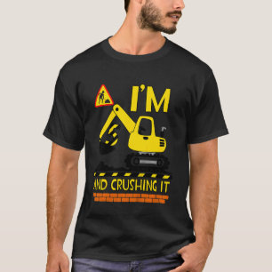 Kids Kids Construction 5th Birthday 5 Years Old Di T-Shirt