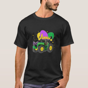 Kids Kids Cool Tractor Mardi Gras For Boys T-Shirt