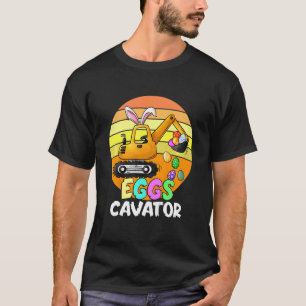 Kids Kids EggsCavator Happy Easter Funny Excavator T-Shirt