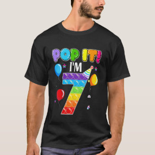 Kids Kids I'm 7 Years Old  Happy 7th Birthday Pop  T-Shirt