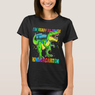 Kids Kids I'm Ready To Crush Kindergarten Dinosaur T-Shirt