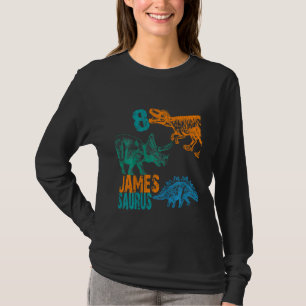 Kids Kids James Saurus 8th Birthday Boys Rex Bday T-Shirt