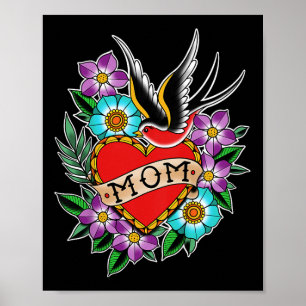 Kids Kids Mom Heart Tattoo  Poster