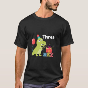 Kids Kids Rawr Three Rex 3Rd Birthday Dinosaur 3 Y T-Shirt