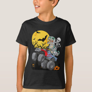Kids Kids Skeleton Monster Truck Moon Candy Toddle T-Shirt