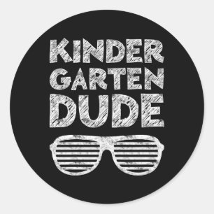 Kids Kindergarten Dude Ck To School Classic Round Sticker