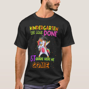 Kids Kindergarten Graduated Dabbing Unicorn Presch T-Shirt