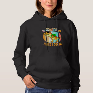 Kids Kindergarten Here I Come Dino Boy 1st Day Of Hoodie
