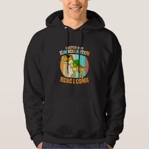 Kids Kindergarten Here I Come Dino Boy 1st Day Of  Hoodie