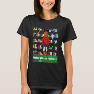 Kids Kindergarten Princess Alphabet Chalkboard Bac T-Shirt