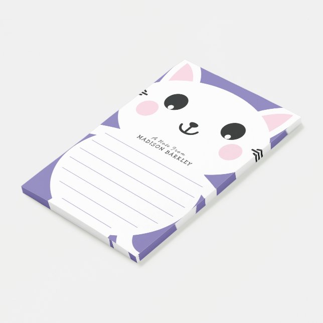 Kids Kitty Cat Cute Post-it Notes (Angled)