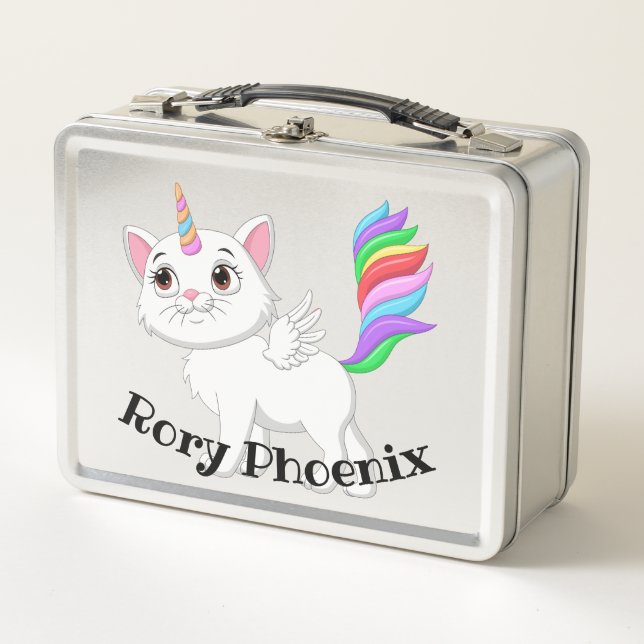 Kids Kitty Unicorn Pegasus Lunchbox (Front)