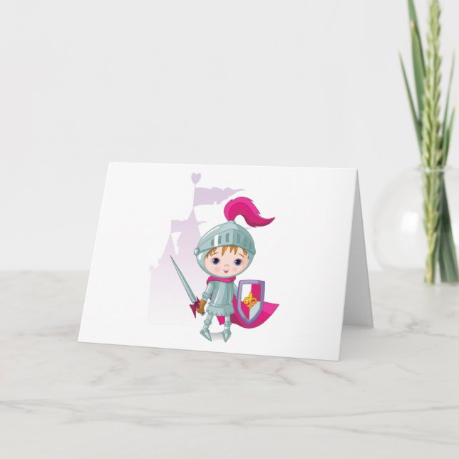 Kids Knight Character with Sword Shield Card (Front)