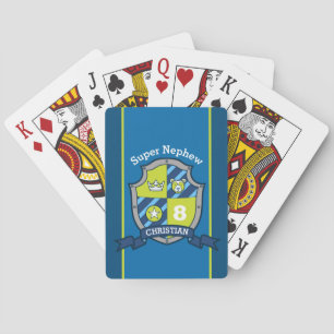 kids knights eagle face custom message age nephew playing cards