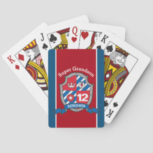 kids knights eagle face custom message age playing cards