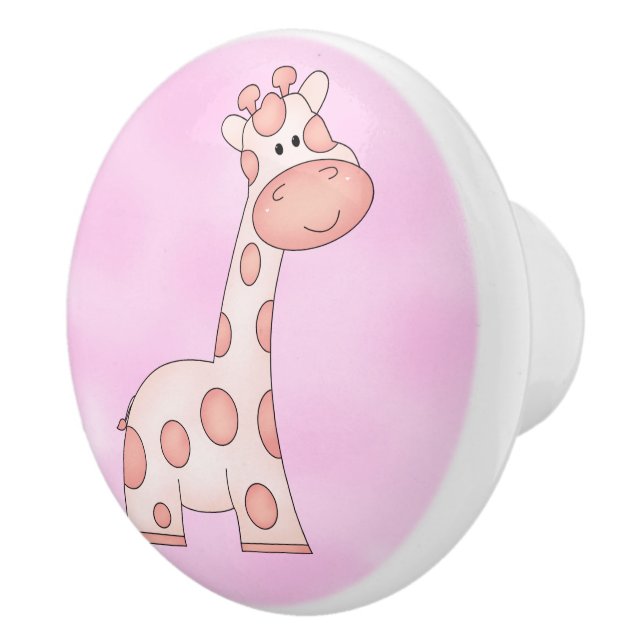 Kid's Knobs and Pulls Cute Pink Giraffe (Right)