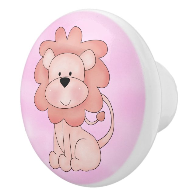 Kid's Knobs and Pulls Cute Pink Lion (Right)