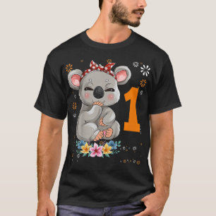 Kids Koala Bear 1st Birthday Girl 1 Year Old Birth T-Shirt