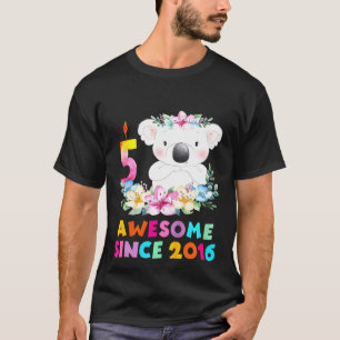 Kids Koala Bear 5 Years Birthday Outfit For Boys T-Shirt