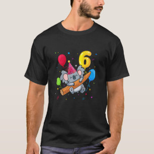 Kids Koala Bear Girl 6th Birthday 6th Year Old Ko T-Shirt