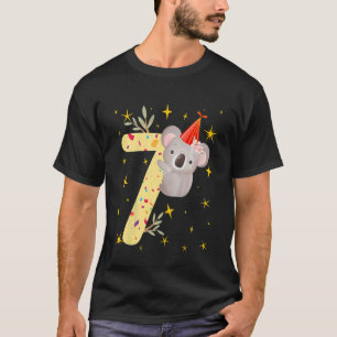 Kids Koala Bear Girl 7th Birthday 7th Year Old Ko T-Shirt