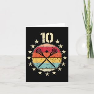 Kids Lacrosse Birthday 10 Year Old Boy Girl Lacros Card
