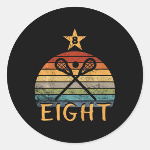 Kids Lacrosse Birthday 8 Year Old Lacrosse 8th Bir Classic Round Sticker