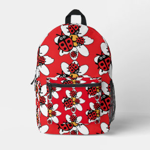 Kids ladybird And Ladybug Family   Printed Backpack