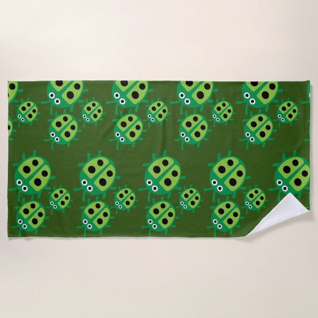 Kids ladybird Ladybug Beach Towel (Front)