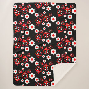 Kids ladybug  sherpa blanket