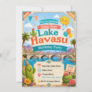 Kids Lake Havasu Birthday Party Invitation
