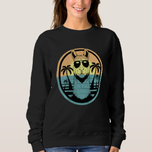 Kids Lama Retro Style Alpaca Boy Sweatshirt