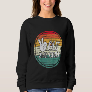 Kids Last Day Of School Peace Out 2nd Grade Retro Sweatshirt