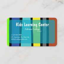 kids leaning centre Business card (editable)