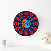 Kids learn to tell time navy blue wall clock (Home)