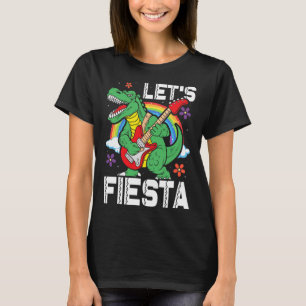 Kids Lets Fiesta Dino Trex Cute Toddler Boys Cinco T-Shirt