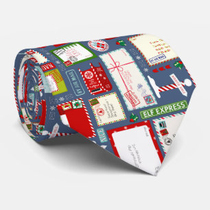 Kids Letters to Santa Christmas Tie